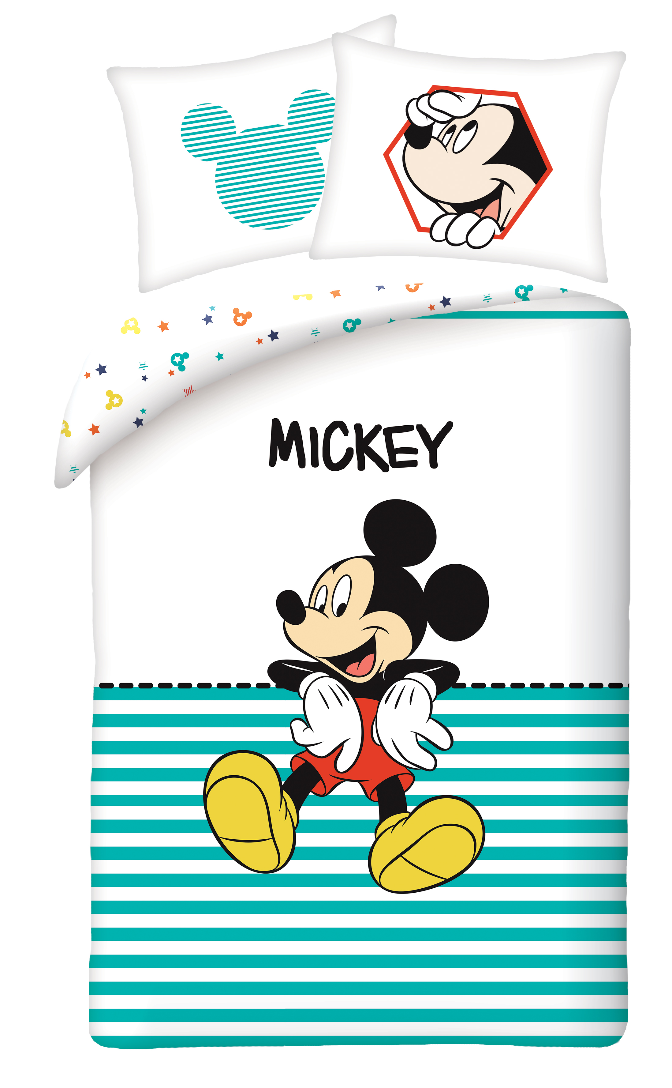 Detská obliečka - Mickey Mouse a mentolové prúžky