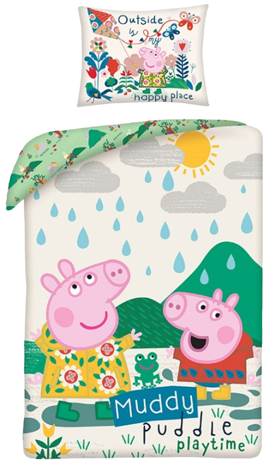 Detská obliečka - Prasiatko Peppa v daždi