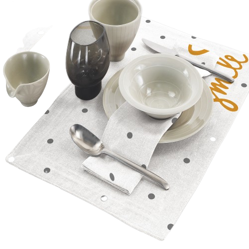 Set prestieranie a obrúsok sivé bodky na na biele - Modern Love