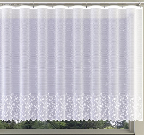 Hotová žakárová záclona so vzorom kvetov a lístkov - Lujza