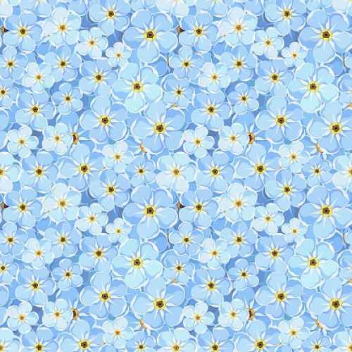Obrus vzorovaný - Nataša modré kvety