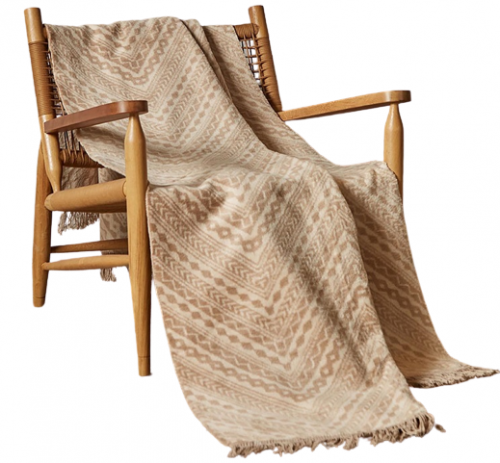 Bavlnená deka svetlohnedá s bohémskym vzorom - Pepina