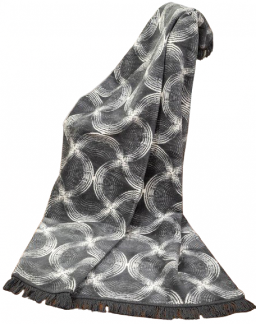 Bavlnená deka sivá s geometrickým vzorom- Lia