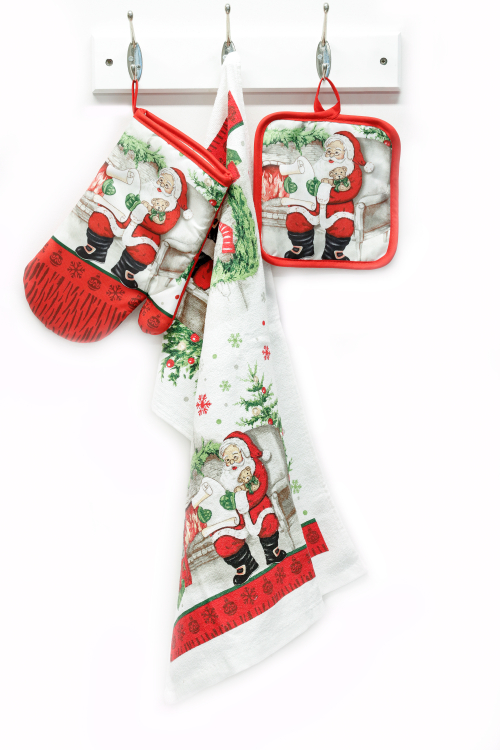 Set 3 ks vianočných kuchynských doplkov - Motív Santa Claus
