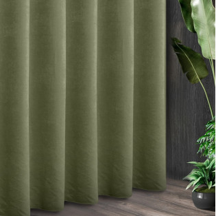 Hotový dekoračný záves - hebký velvet - Lída - khaki 