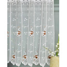 Metrážová záclona - s kávovým motívom a vitrážovými očkami