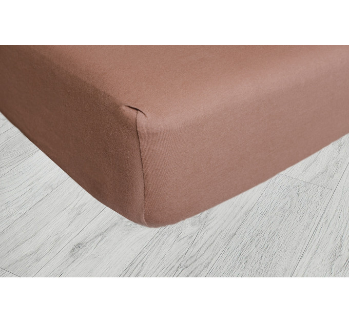 Plachta jersey s elastanom - oriešková 