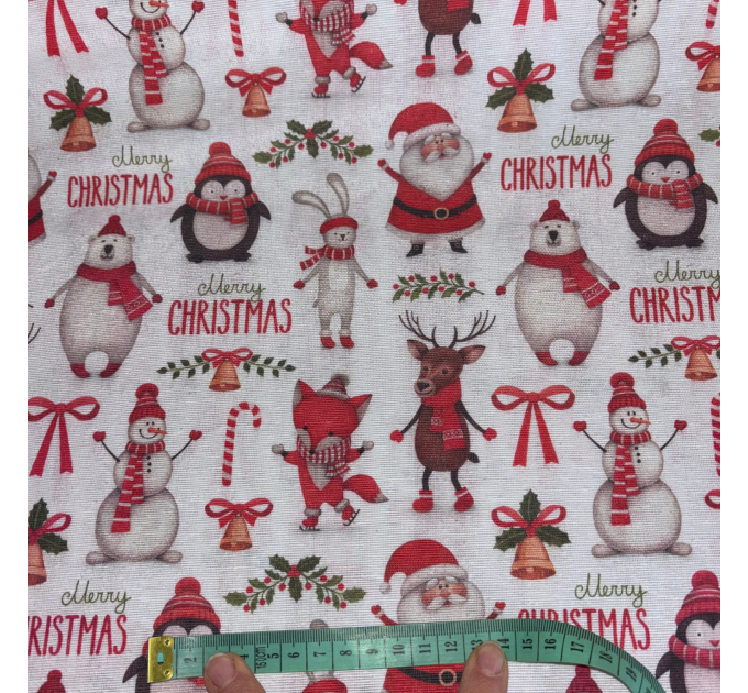 Vianočná dekoračná látka - Santa