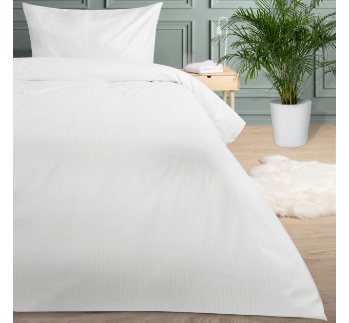 Hotelové obliečky -biele - pásik 4 mm 140x200+70x90