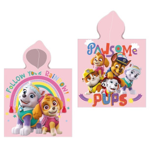 Pončo pre deti - labková patrola na ružovom - P-2023