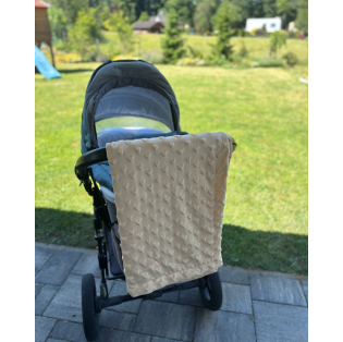 Minky detská deka so srdiečkami - marhuľová
