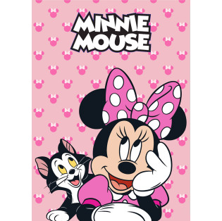 Detská fleecová deka - myška Minnie s čiernou mačičkou - 009