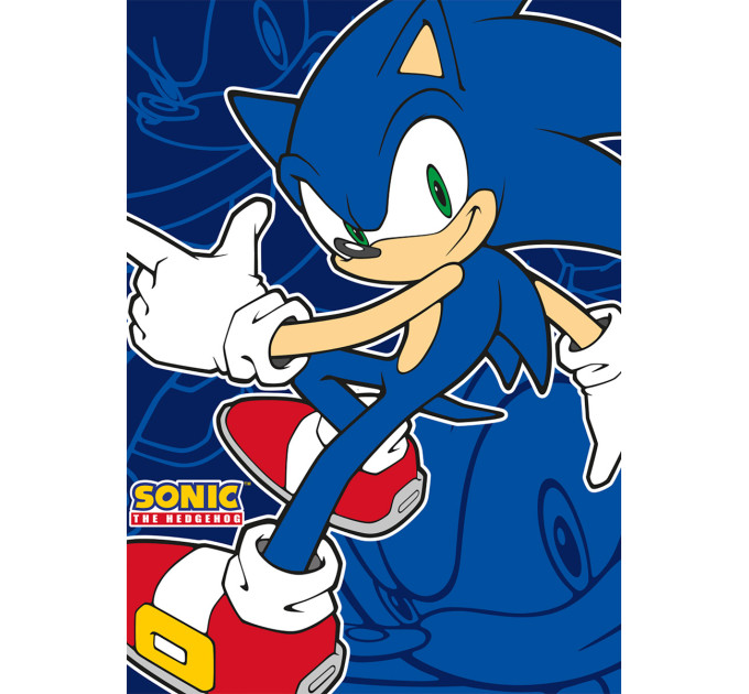  Detská fleecová deka - Ježko Sonic na modrom - 807