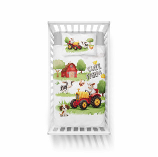 Detské obliečky do postieľky - Farma - zelená 5509A