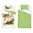 Detské obliečky do postieľky - Farma - zelená 5509A