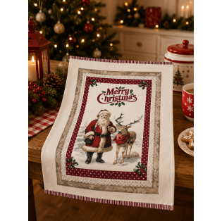 Vianočná bavlnená utierka  - Santa Claus